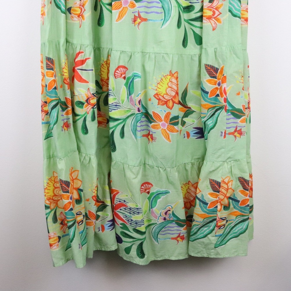 NWT Farm Rio Anthropologie Off-The-Shoulder Long-Sleeve Tiered Floral Midi Dress - Picture 5 of 12